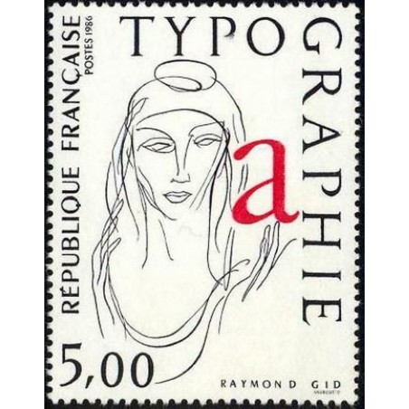 France Yvert Num 2407 ** Typographie  1986