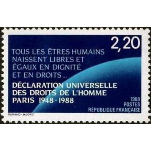 France Yvert Num 2559 ** Droit de l' homme  1988