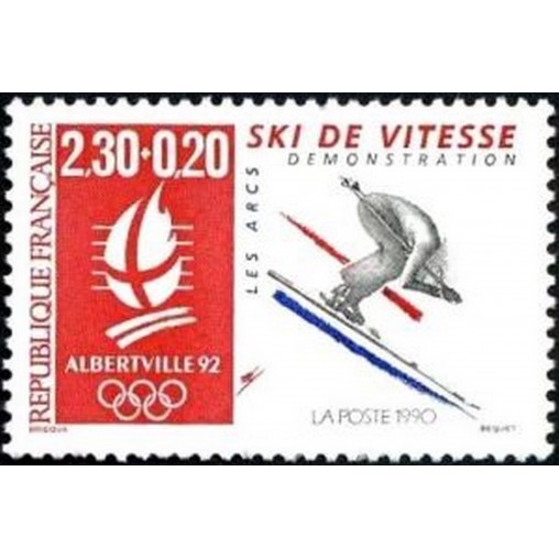 France Yvert Num 2675 ** JO 1992 Ski vitesse 1990