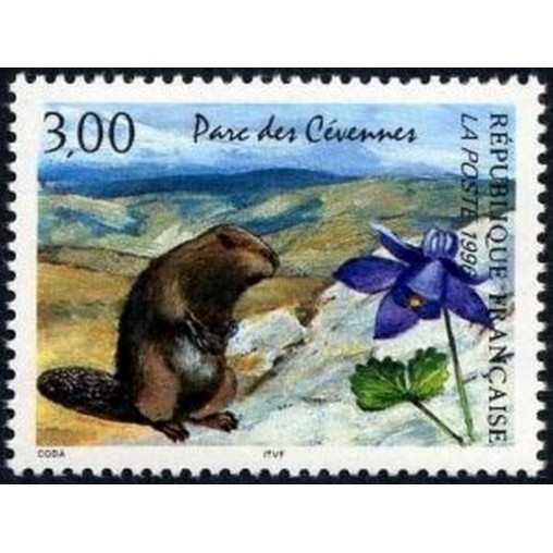 France Yvert Num 2997 ** Parc des cevennes marmotte 1996