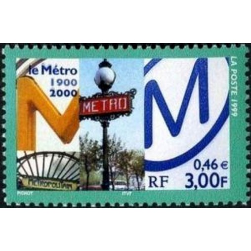 France Yvert Num 3292 ** Metro Paris  1999