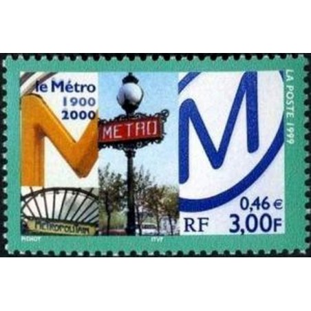 France Yvert Num 3292 ** Metro Paris  1999