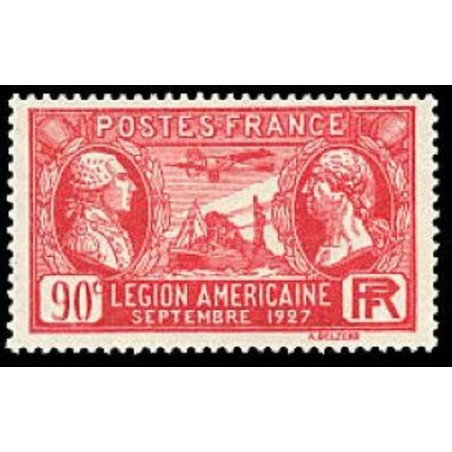 France num Yvert 244 ** MNH Legion Americaine Washigton et Lafayette Année 1927