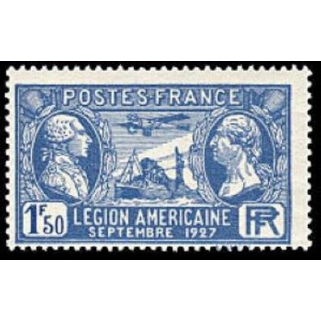France num Yvert 245 ** MNH Legion Americaine Washigton et Lafayette Année 1927