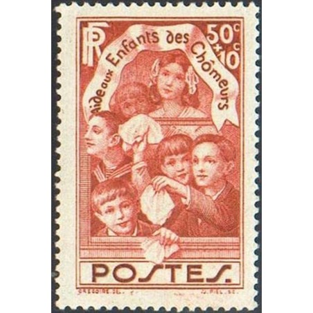 France num Yvert 312 ** MNH Enfant des chomeurs Année 1936