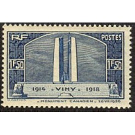 France num Yvert 317 ** MNH Vimy Canada Année 1936