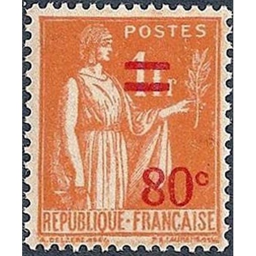 France num Yvert 359 ** MNH Paix Surchargé Année 1937