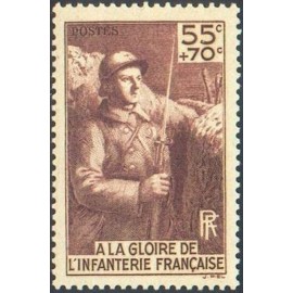 France num Yvert 386 ** MNH Infanterie Année 1938