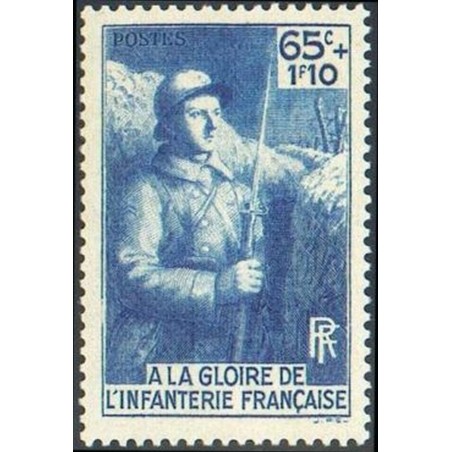 France num Yvert 387 ** MNH Infanterie Année 1938