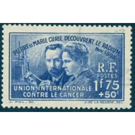 France num Yvert 402 ** MNH Marie Curie Radium Année 1938