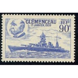 France num Yvert 425 ** MNH bateau clemenceau Année 1939