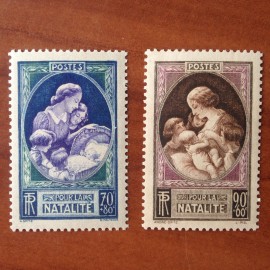 France num Yvert 440-441 ** MNH Enfant Année 1939