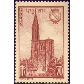 France num Yvert 443 ** MNH cathedrale Strasbourg Année 1939