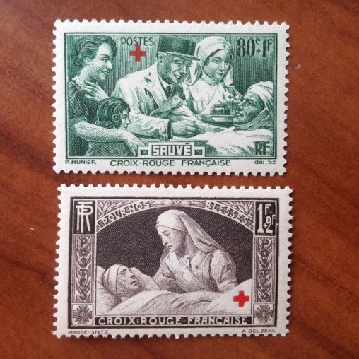 France num Yvert 459-460 ** MNH Croix rouge Année 1940