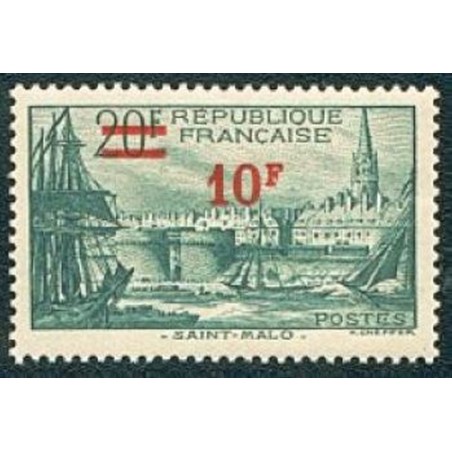 France num Yvert 492 ** MNH St Malo surchargé Année 1941