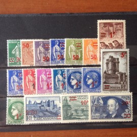 France num Yvert 476-493 ** MNH Série Complete Année 1941