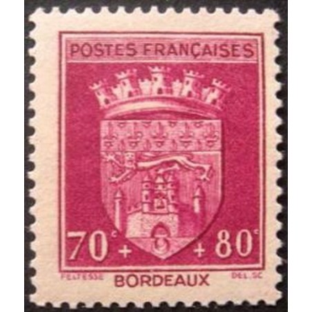 France num Yvert 529 ** MNH Armoirie Bordeaux Année 1941
