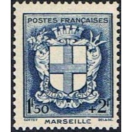 France num Yvert 532 ** MNH Armoirie Marseille Année 1941