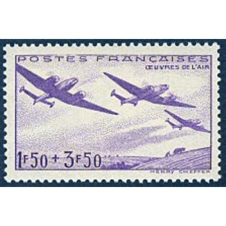 France num Yvert 540 ** MNH Avion  Année 1942
