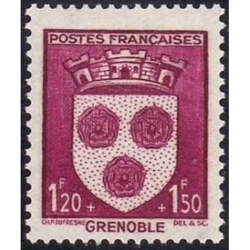 France num Yvert 557 ** MNH Armoiries  Grenoble Année 1942