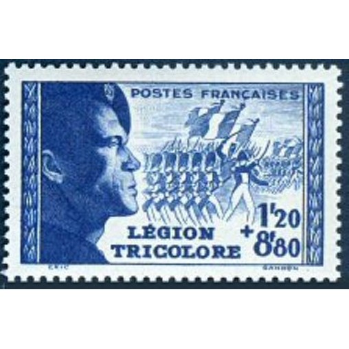 France num Yvert 565 ** MNH Legion tricolore Année 1942