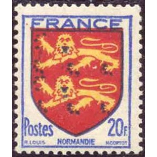 France num Yvert 605 ** MNH Armoiries Normandie Année 1944